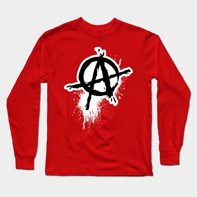 Anarchy -disressed Long Sleeve T-Shirt by Illustratorator